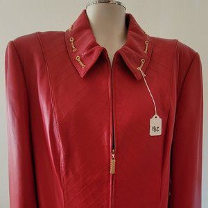 Beautiful St. Johns Sport Red Leather Jacket